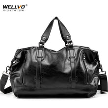 Load image into Gallery viewer, Men Travel Duffle Bag Waterproof Large Capacity PU Leather Luggage Handbag Men's Shoulder Women Weekend Travelling Bags XA78WC