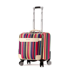 Load image into Gallery viewer, Universal wheels trolley luggage 18 commercial male women's small suitcase luggage,color rainbow travel luggage for women/men