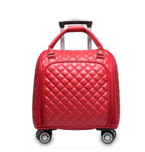 Load image into Gallery viewer, CHENGZHI 16" Inch Women's high quality PU leather  Rolling Luggage Spinner Handbags Suitcase Wheels Carry On Travel Bags
