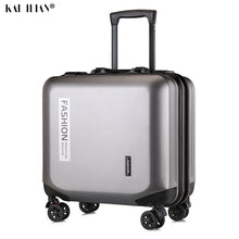 Load image into Gallery viewer, 18 inch suitcase on wheels Cabin travel luggage PC carry-ons trolley bag fashion Women rolling luggage men's hardside suitcase
