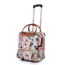 Load image into Gallery viewer, Women's Travel Bag Suitcase, Suitcase D' Water Cloth Oxford Rolling Trolley Case, PU Leather - Carrying Wheel Tow Box

