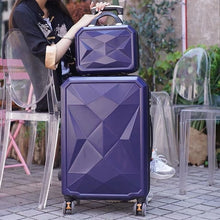 Load image into Gallery viewer, 20‘’22/24/26/28 inch Rolling luggage set travel suitcase spinner wheels trolley luggage bag case Diamond Silver suitcase Women's
