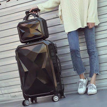 Load image into Gallery viewer, 20‘’22/24/26/28 inch Rolling luggage set travel suitcase spinner wheels trolley luggage bag case Diamond Silver suitcase Women's
