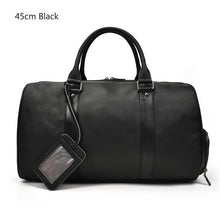 Load image into Gallery viewer, MAHEU Natural Cow Skin Travel Bags Waterproof Men's Leather Overnight Bags Hand Luggage Men Male Weekend Bag Business Man 55cm
