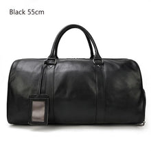 Load image into Gallery viewer, MAHEU Natural Cow Skin Travel Bags Waterproof Men's Leather Overnight Bags Hand Luggage Men Male Weekend Bag Business Man 55cm
