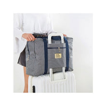 Load image into Gallery viewer, Size L Large Capacity Women's Travel Duffle Bag Waterproof Oxford Fabric Check in Bag Fashion Zipper Soft Luggage Bag
