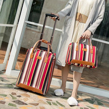 Load image into Gallery viewer, Trave suitcase with spinner wheels 20'' trolley luggage bag Oxford Women's weekend bag carry on luggage set Cabin suitcase bag

