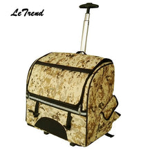 Load image into Gallery viewer, Letrend Camouflage Multifunction pet Rolling Luggage Casters Trolley Cabin Wheels Suitcases Travel Bag Women's Backpack
