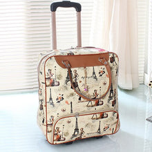 Load image into Gallery viewer, New women's travel bag suitcase, suitcase D' water cloth Oxford cloth rolling trolley case, PU leather - portable trailer box
